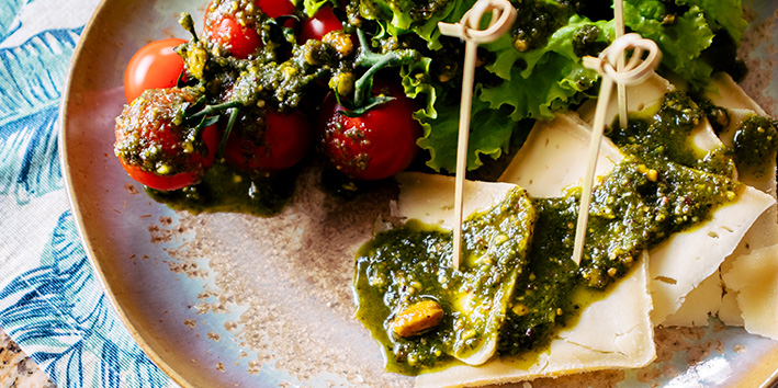 Receita: Molho Pesto de Pistache com Chimichurri